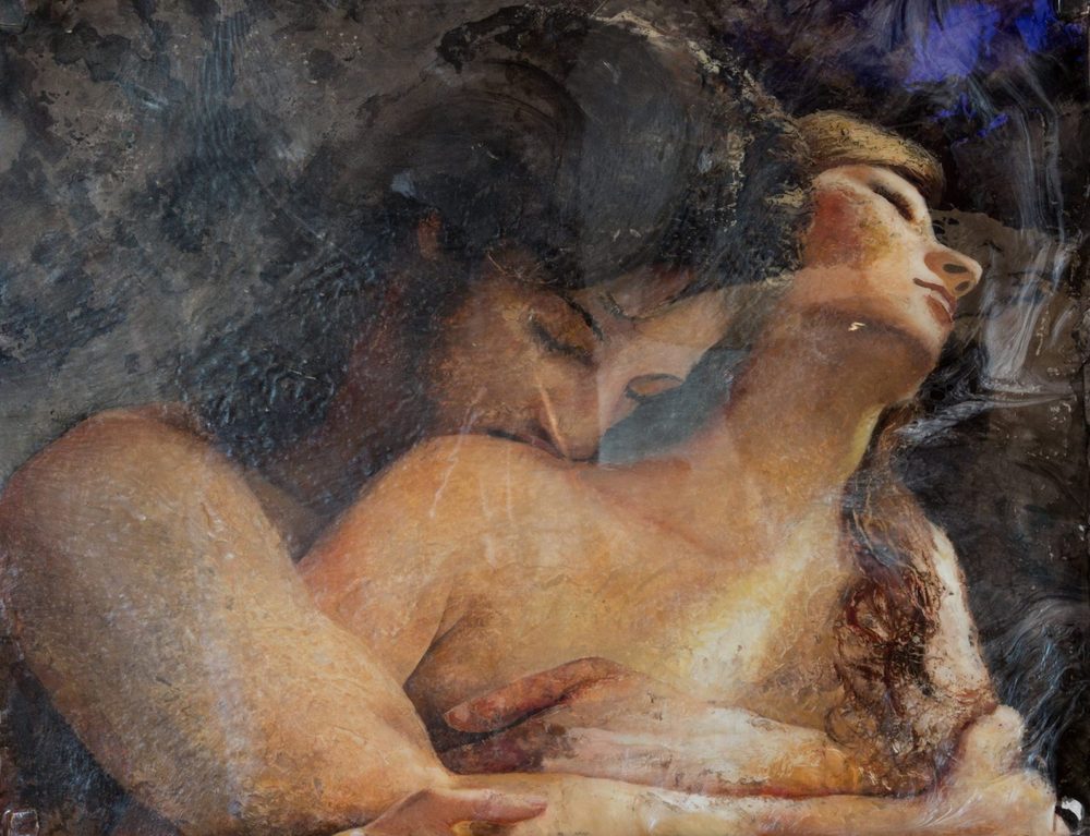 Amour, Résine époxy sur huile et bois, 80 × 62 cm, 2017, Leo Novoro