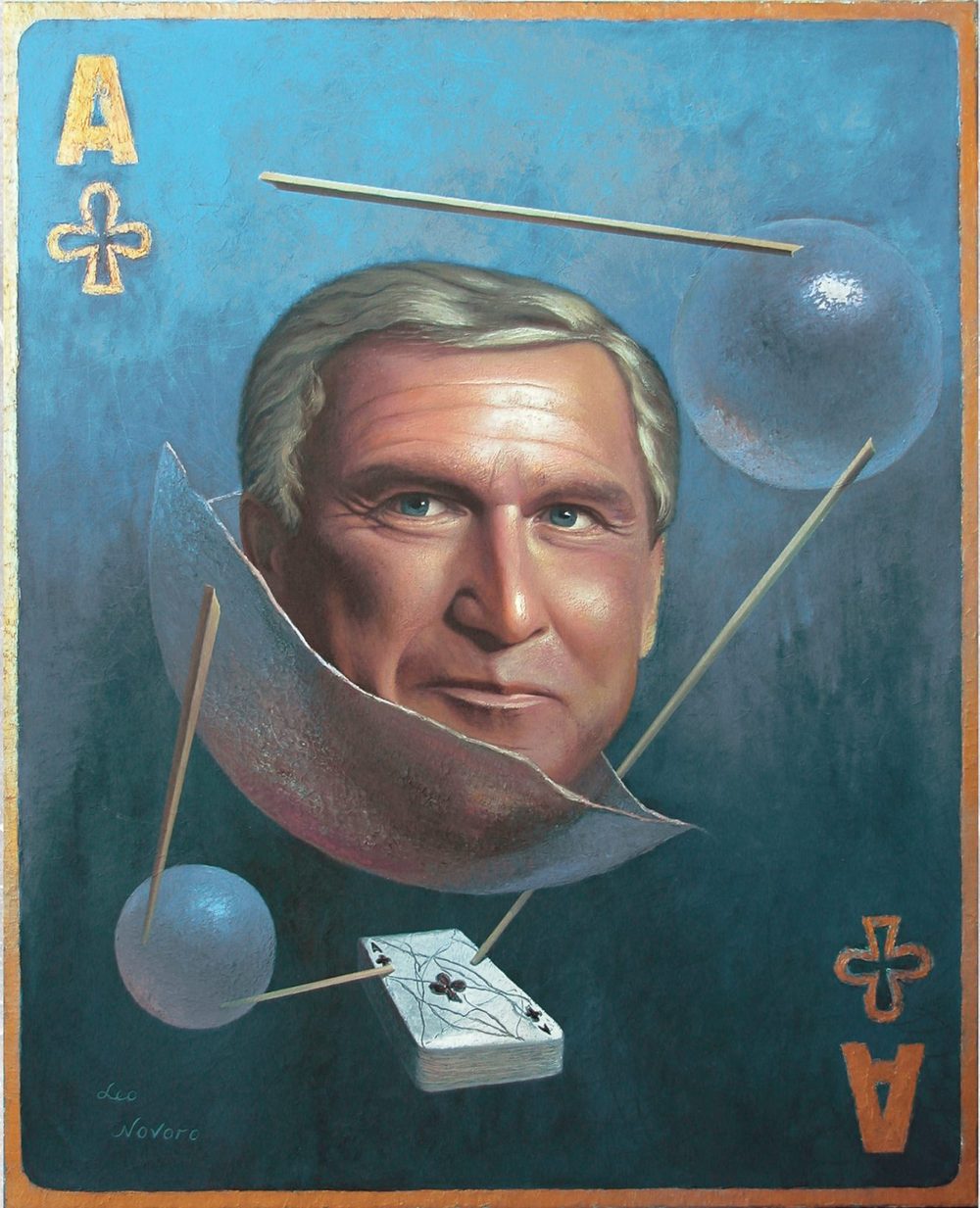 Kreuz-Ass, Öl auf Leinwand, Leo Novoro