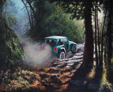 Aventure 11, Huile sur toile, 100 × 80 cm, Leo Novoro