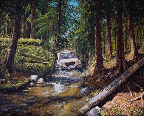 Aventure 12, Huile sur toile, 100 × 80 cm, Leo Novoro