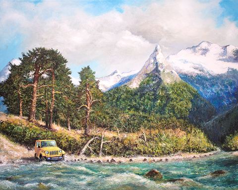 Aventure 5, Huile sur toile, 100 × 80 cm, Leo Novoro