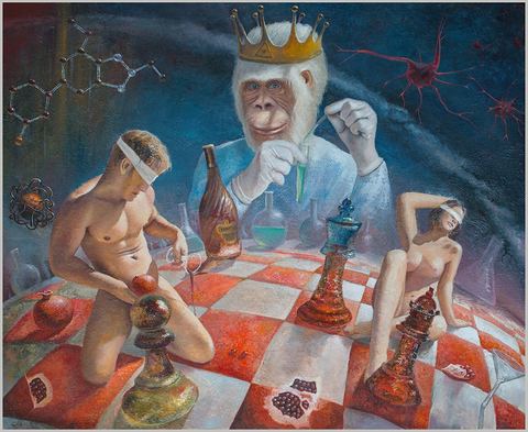 Coronavirus – nature morte, Huile sur toile, 135 × 110 cm, 2020, Leo Novoro