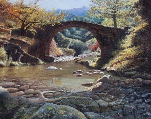 Corse, France, Huile sur toile de lin, 92 × 73 cm, Leo Novoro