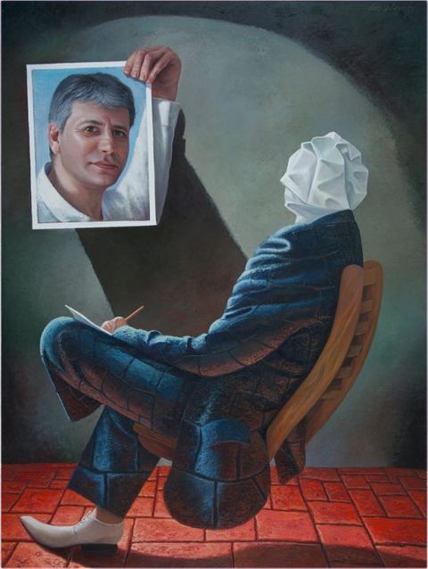 Et voilà le travail, Huile sur toile, 130 × 98 cm, 2007, Leo Novoro