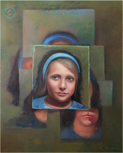 Fleur bleue, Huile sur toile, 73 × 60 cm, 2005, Leo Novoro