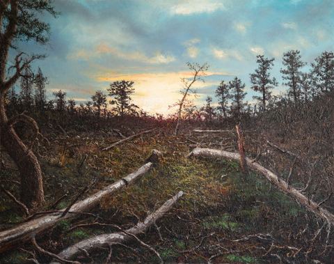 Forêt de Fontainebleau, Huile sur toile de lin, 92 × 73 cm, Leo Novoro