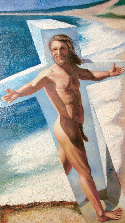Jesus, Huile sur toile, 130 × 100 cm, 2001, Leo Novoro