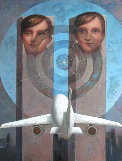 Jumeaux, Huile sur toile, 130 × 97 cm, 2006, Leo Novoro