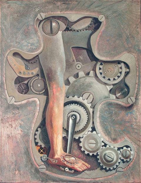 La machine du temps, Huile sur toile, 116 × 89 cm, 2010, Leo Novoro