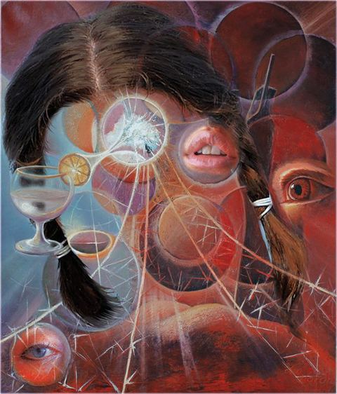 La parisienne, Huile sur toile, 80 × 60 cm, 2009, Leo Novoro