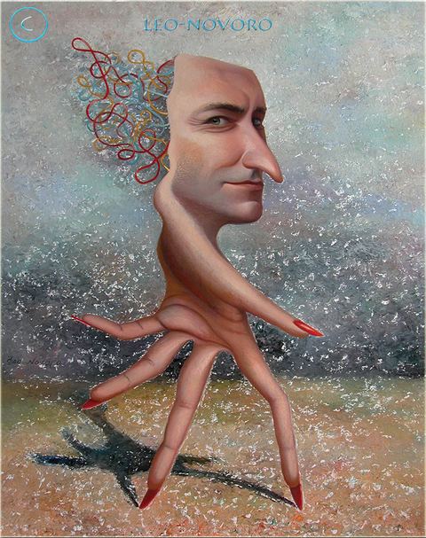 La ruse, Huile sur toile, 100 × 80 cm, 2004, Leo Novoro