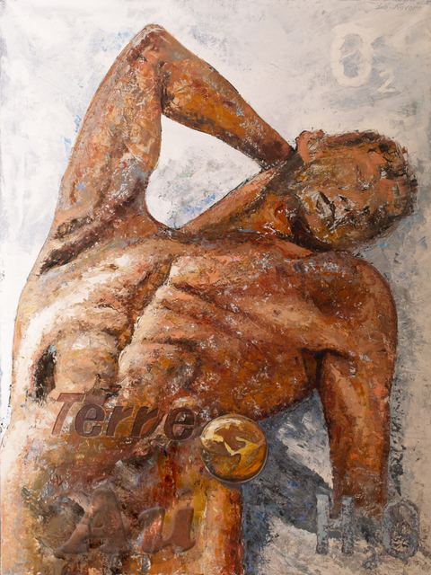 La terre virile, Huile sur toile, 130 × 97 cm, 2011, Leo Novoro