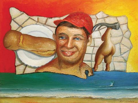 Le motif maladroit, Huile sur toile, 80 × 60 cm, 2002, Leo Novoro