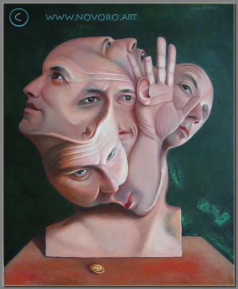 Les subpersonnalités, Huile sur toile, 100 × 80 cm, 2005, Leo Novoro