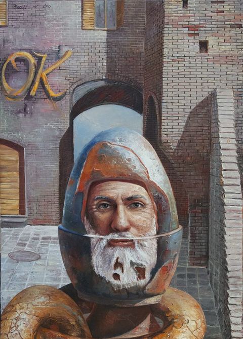 Maître, Huile sur toile, 116 × 89 cm, 2009, Leo Novoro