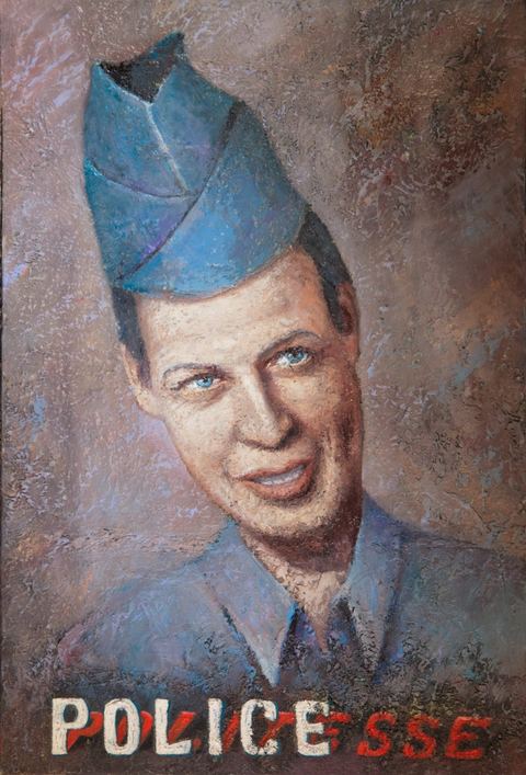 Police-politesse, Huile sur toile, 45 × 60 cm, 2008, Leo Novoro